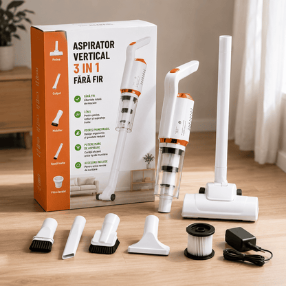 Aspirator Vertical VacuumX™ 3 în 1 fără fir, accesorii incluse