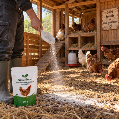 Pudră anti-păduchi pentru găini NaturFerm™