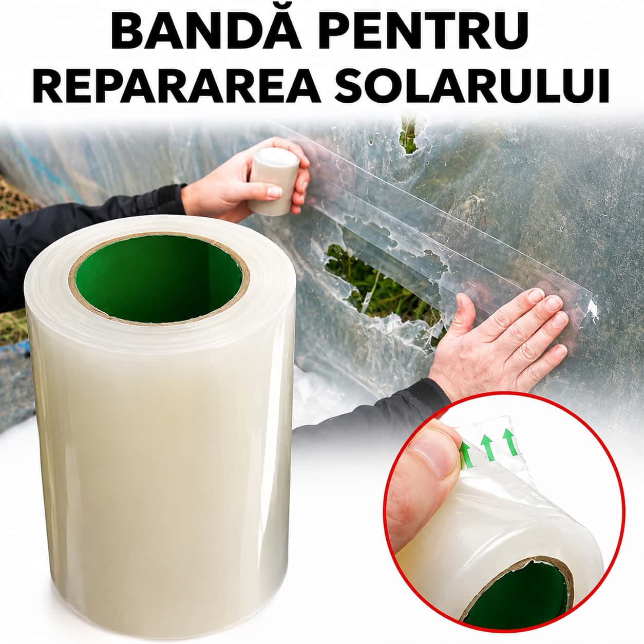 Bandă Adezivă Reparare Solar, 10 cm x 25 metri