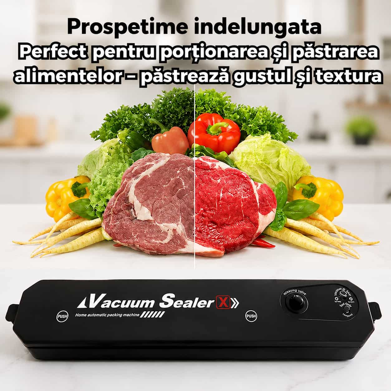 Aparat de Vidat VacuumX™ + rolă de vidat 5 metri + 100 pungi cadou