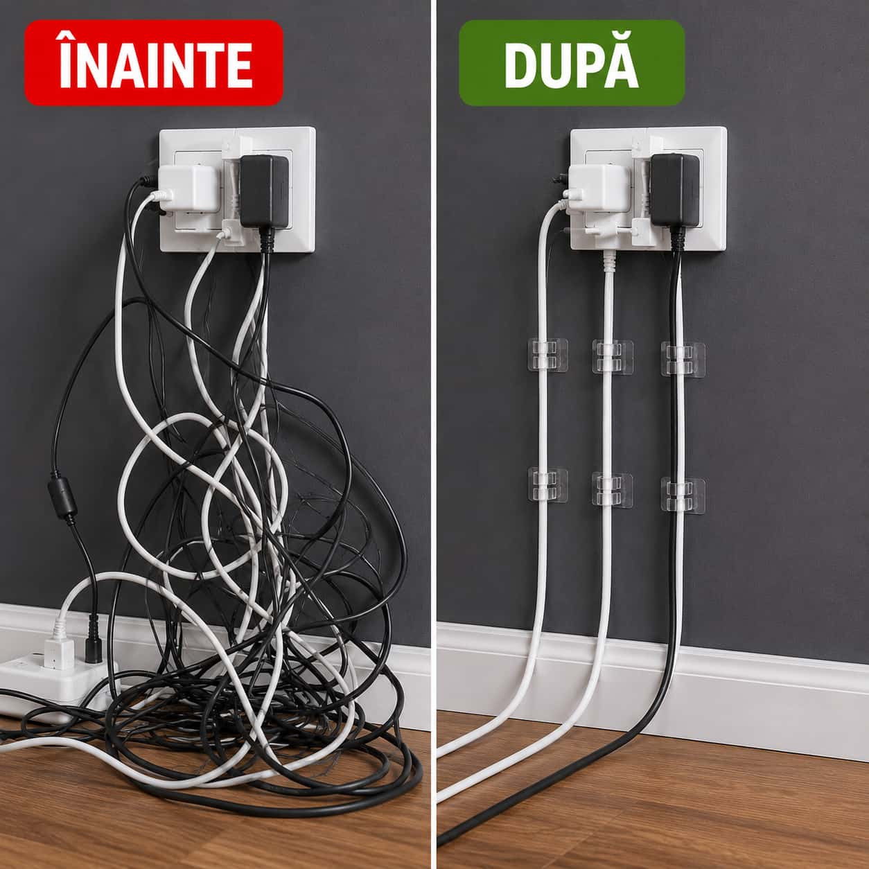 10+10 GRATIS, Organizatoare Autoadezive pentru Cabluri