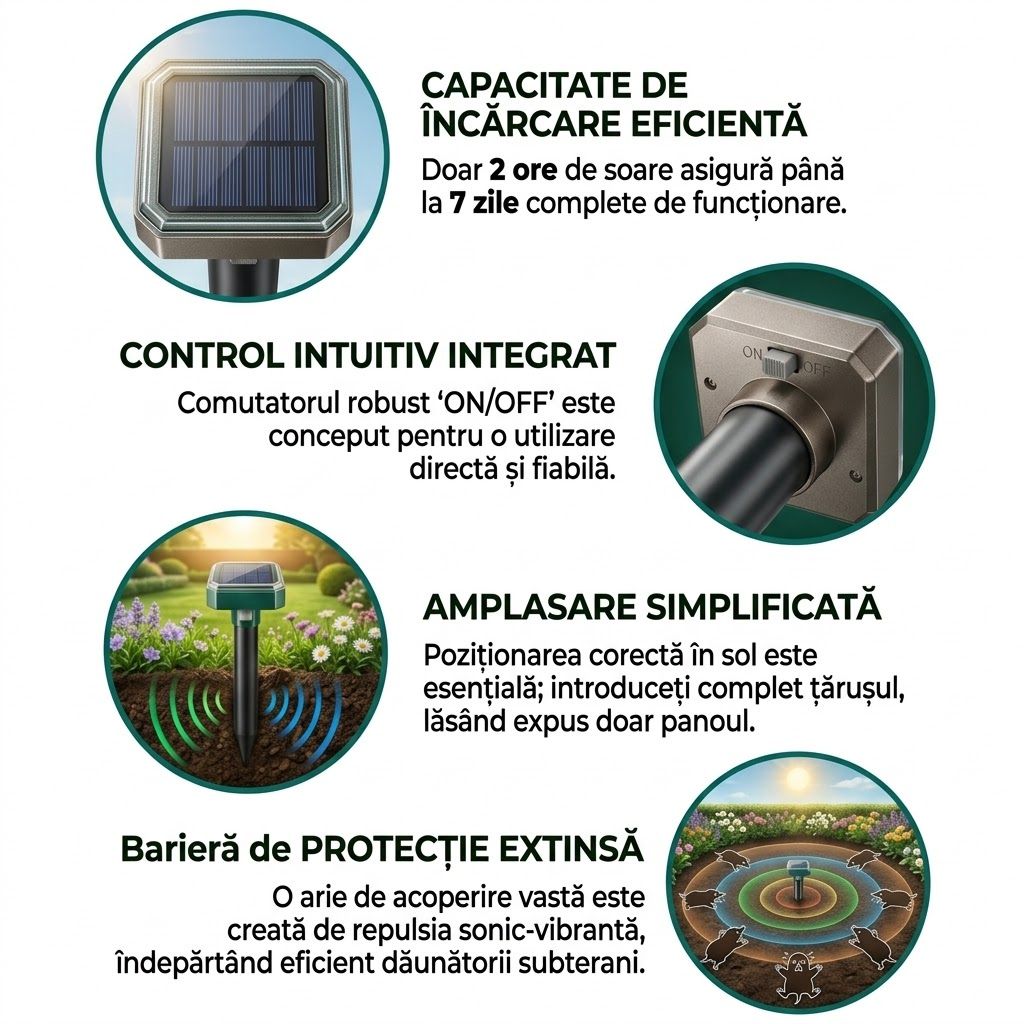 1+1 GRATIS - Aparat solar anti dăunători CârtiStop™