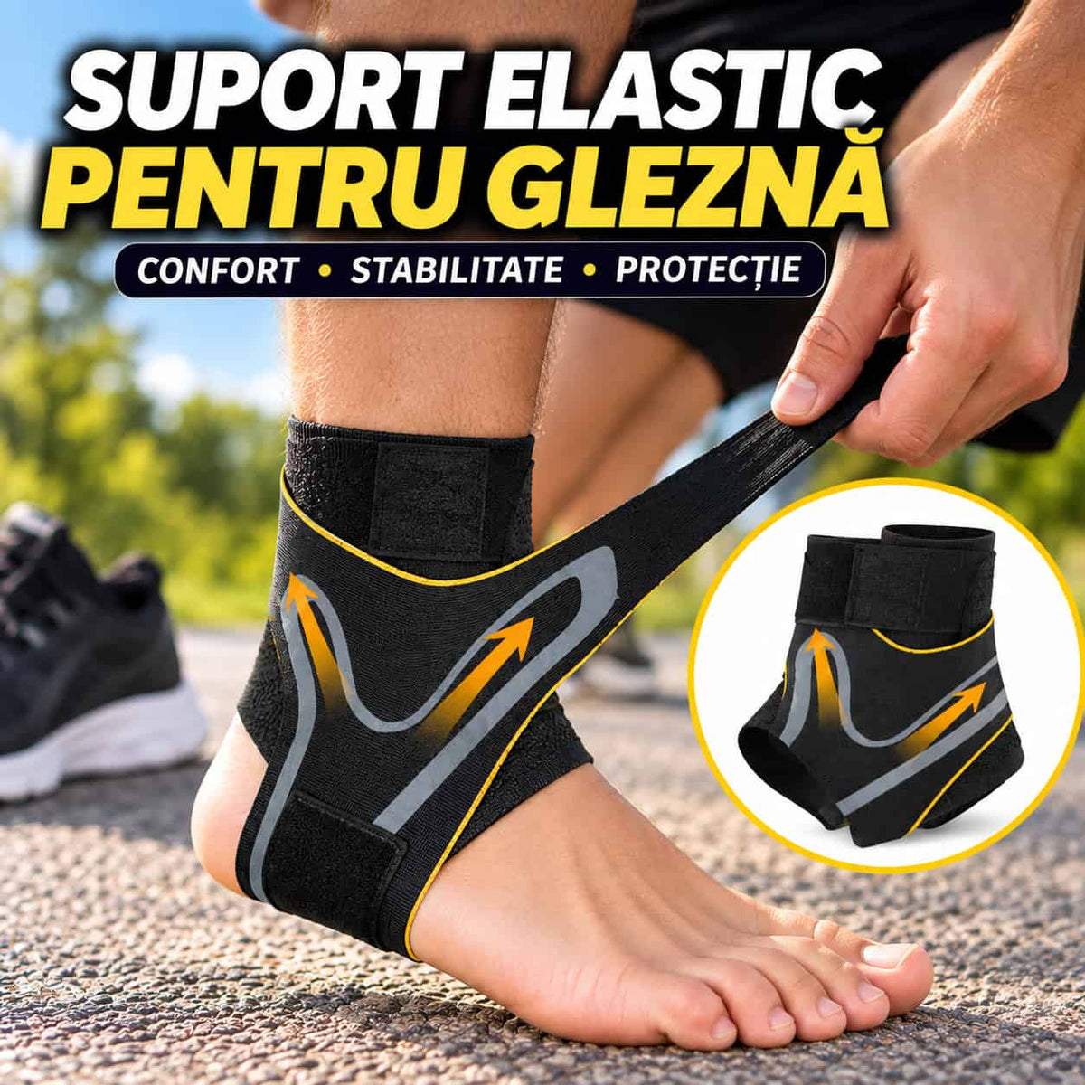 🦶 Suport Elastic si Confortabil pentru Gleznă - AnkleFit™