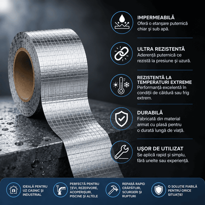 1+1 GRATIS, Bandă Hidroizolantă HydroFix™ pentru etanșare, 10 metri
