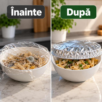 25+25 GRATIS, Capace Reutilizabile din aluminiu pentru alimente FreshCover™