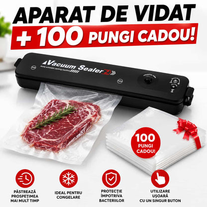 Aparat de Vidat VacuumX™ + rolă de vidat 5 metri + 100 pungi cadou