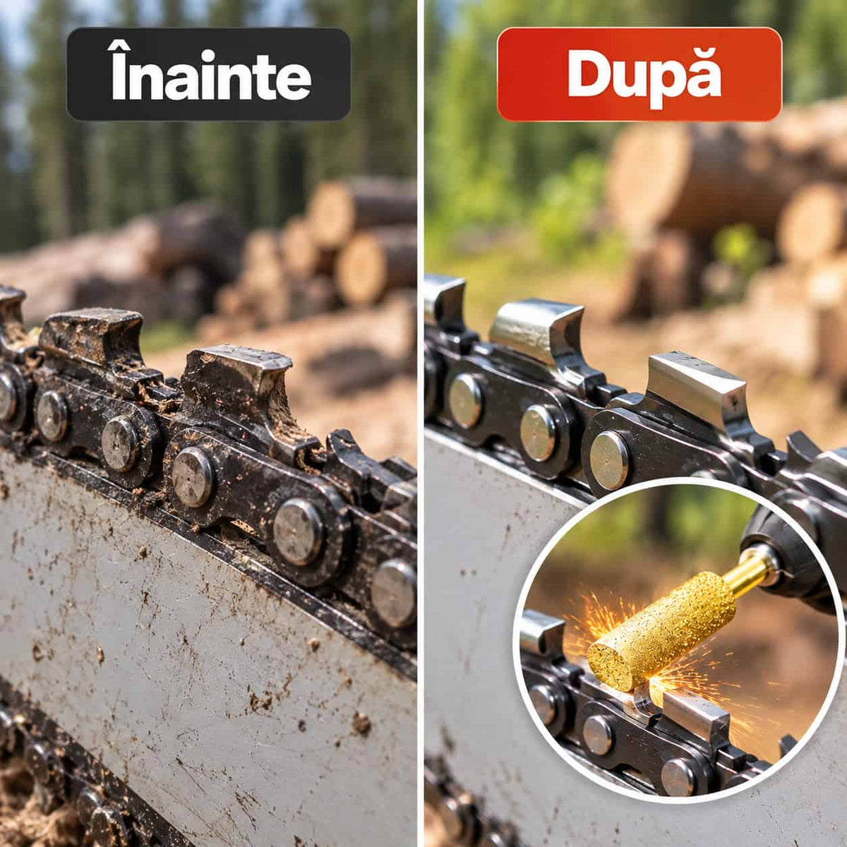 Set 6 Capete Diamantate pentru Ascuțit Drujba - AscuțitPro™