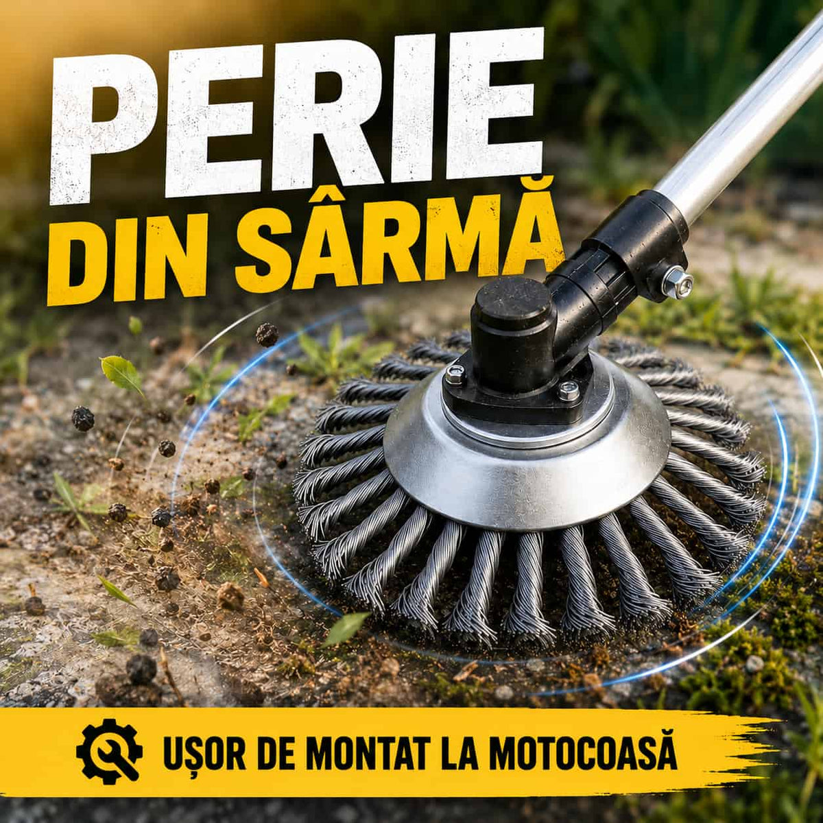 Perie Din Sârmă Pentru Motocoasă PowerBrush™ cu montaj rapid