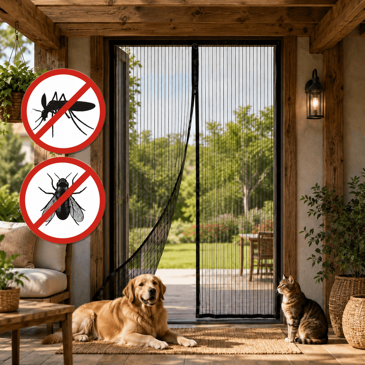 1+1 GRATIS, Plasă Anti-insecte Magnetix™ cu Închidere Magnetică Automată, 100x210cm