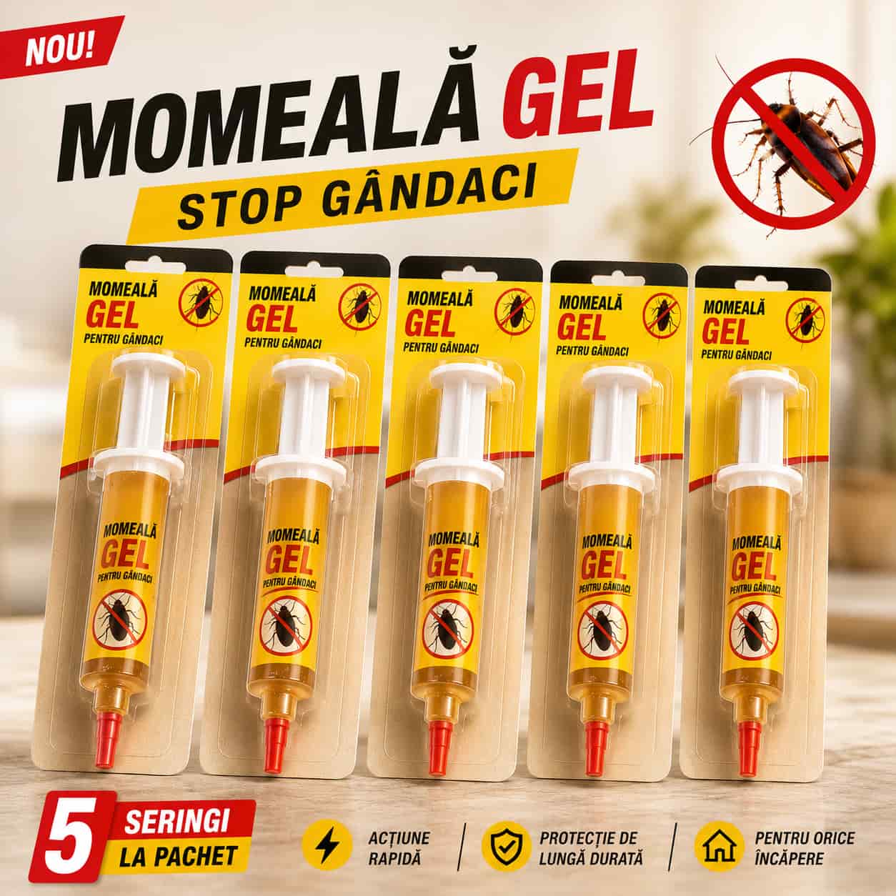 Set 5 Seringi cu Gel Împotriva Gândacilor – 30 g/bucată