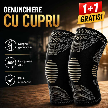 1+1 GRATIS – Genunchiere Premium cu Cupru și Compresie 360°