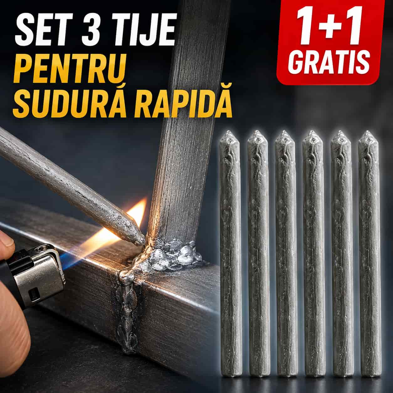1+1 GRATIS, Set 3 tije pentru sudură rapidă și reparații rezistente