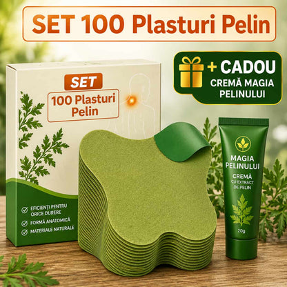 Set 100 Plasturi cu Pelin + Cremă Magia Pelinului CADOU