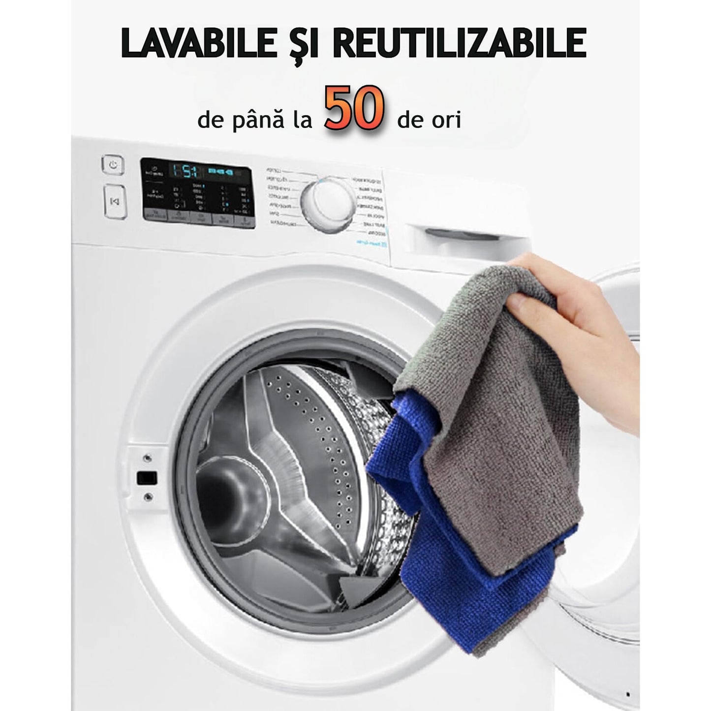 1+1 GRATIS, Rolă de lavete din microfibră, 50 buc.