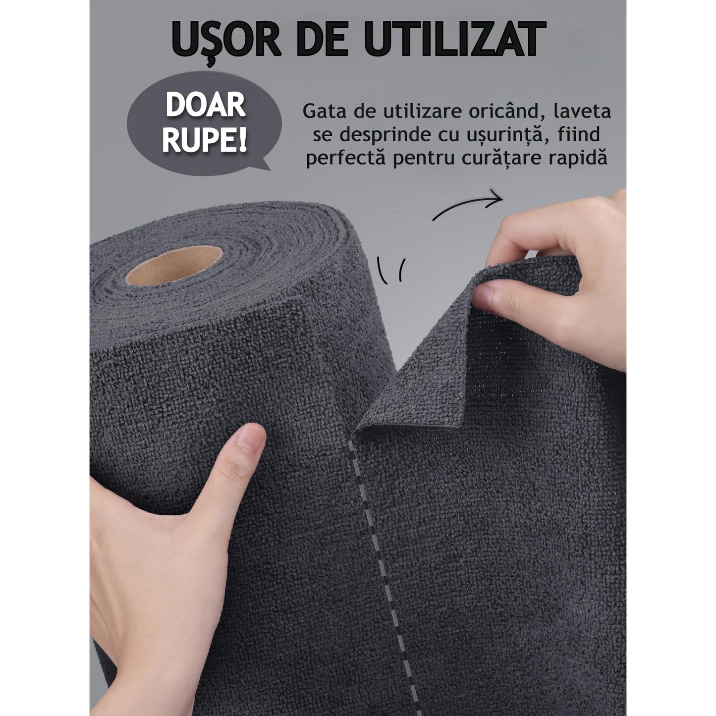 1+1 GRATIS, Rolă de lavete din microfibră, 50 buc.