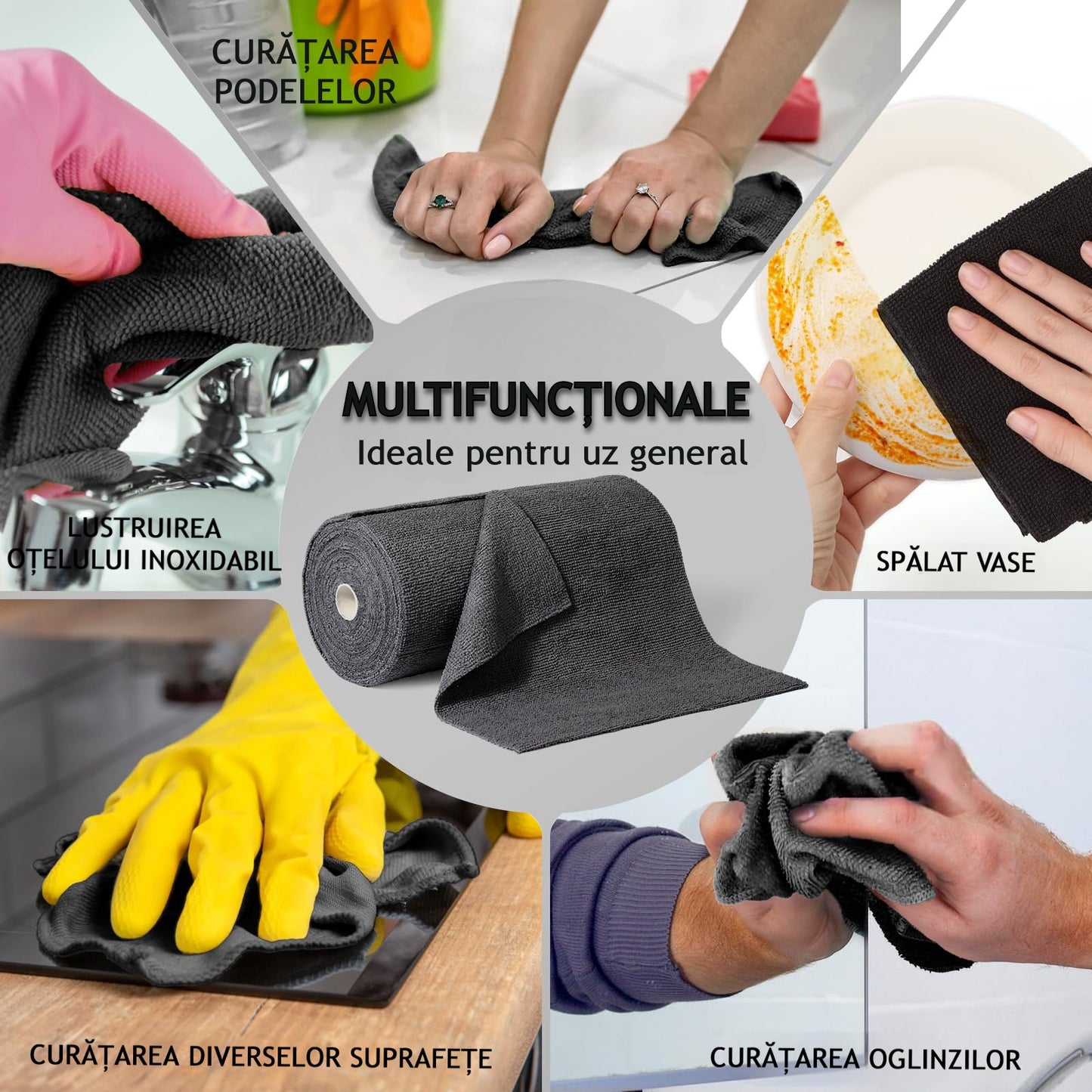 1+1 GRATIS, Rolă de lavete din microfibră, 50 buc.